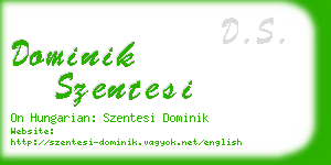 dominik szentesi business card